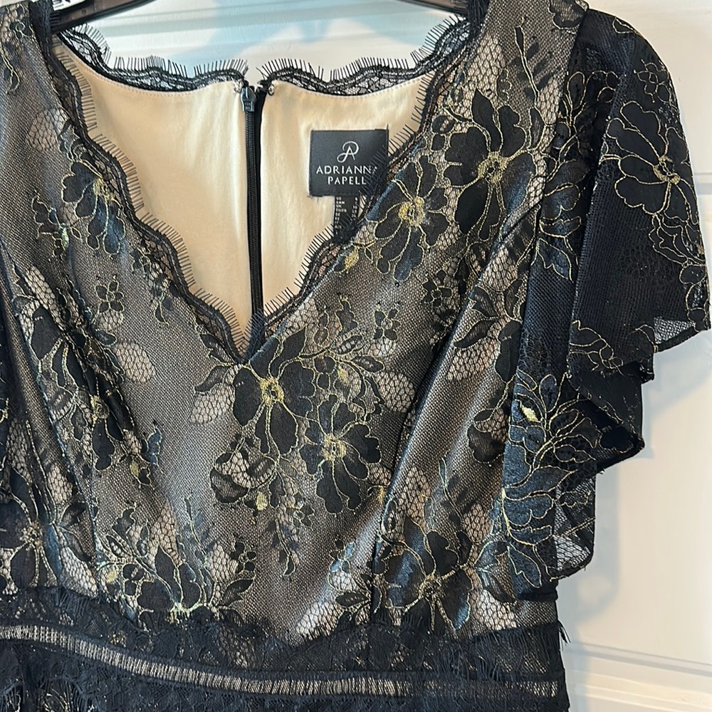 Adrianna Papell Black & Gold Formal Dress
